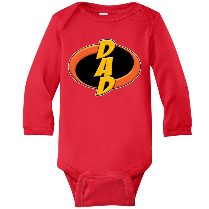 Incredible Dad Family Superhero Baby Long Sleeve Bodysuit