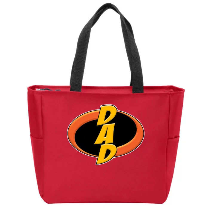 Incredible Dad Family Superhero Zip Tote Bag