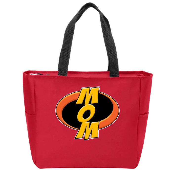 Incredible Mom Family Superhero Zip Tote Bag