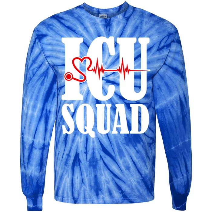 Icu Nurse Designs Icu Squad Gift Tie-Dye Long Sleeve Shirt