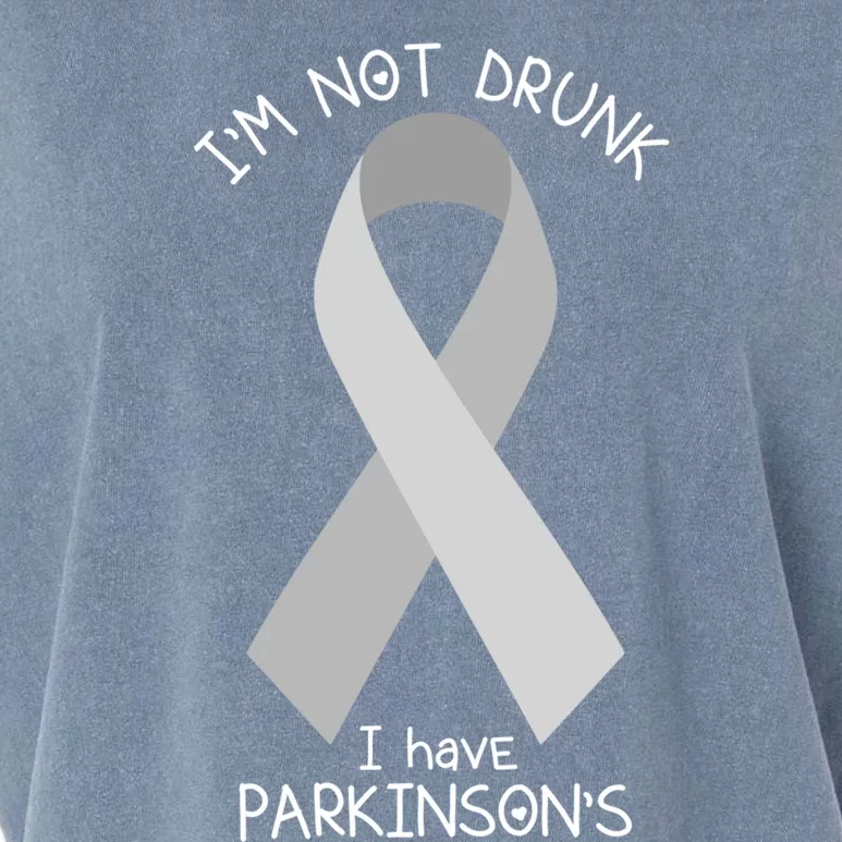 I'm Not Drunk I Have Parkinson's Awareness Ribbon Pd Patient Gift Garment-Dyed Women's Muscle Tee