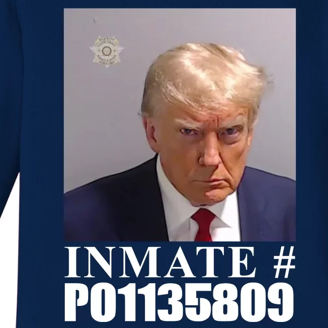 Inmate Number Donald Trump Mugshot Baby Long Sleeve Bodysuit