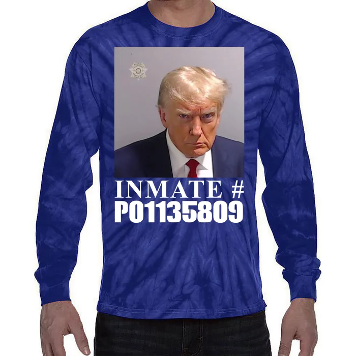 Inmate Number Donald Trump Mugshot Tie-Dye Long Sleeve Shirt