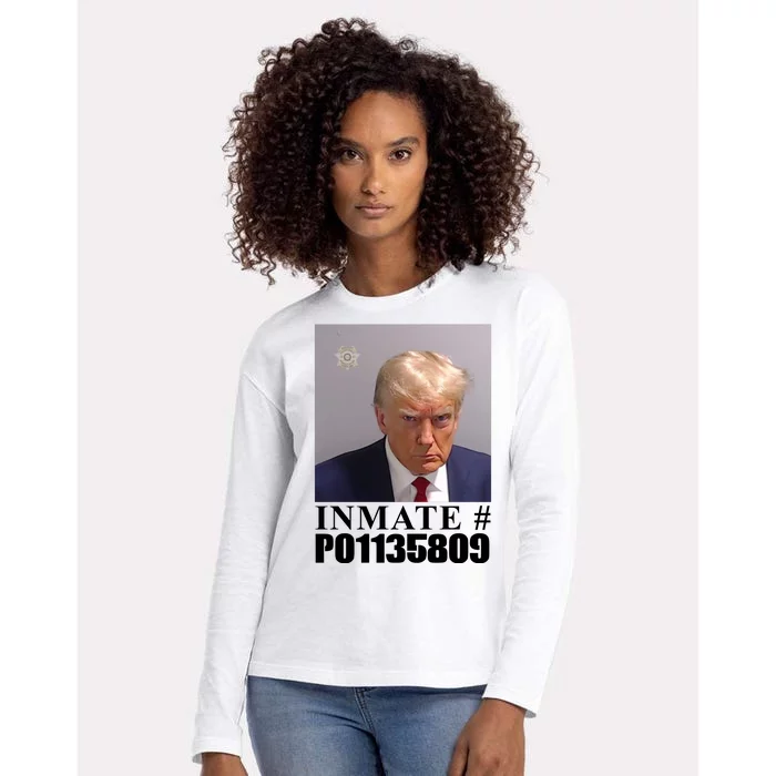 Inmate Number Donald Trump Mugshot Womens Cotton Relaxed Long Sleeve T-Shirt