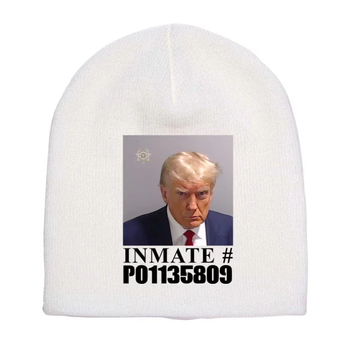 Inmate Number Donald Trump Mugshot Short Acrylic Beanie