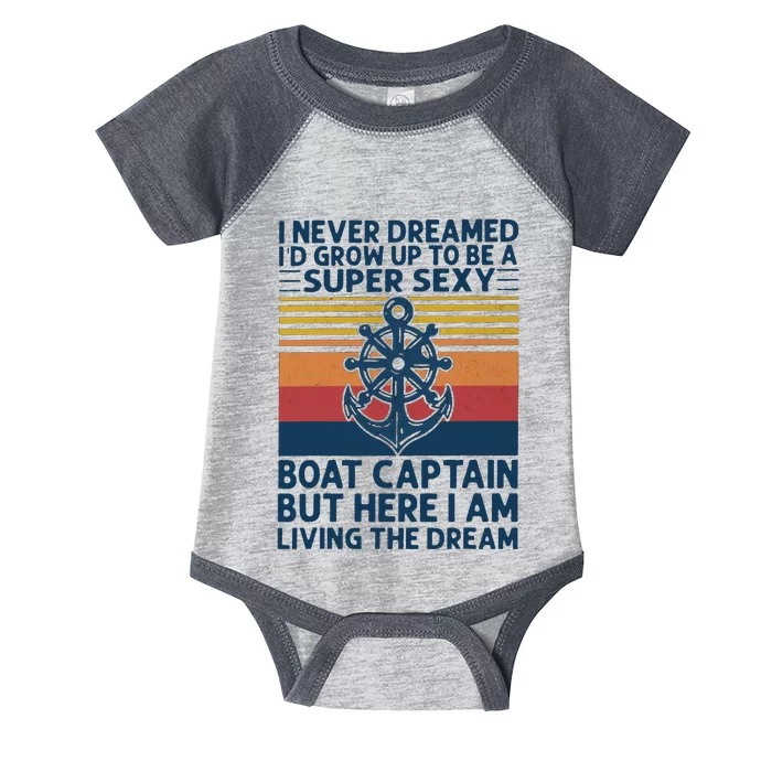 I Never Dreamed I'd Grow Up To Be A Super Sexy Boat Captain Infant Baby Jersey Bodysuit