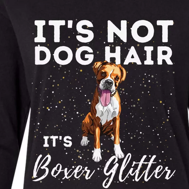 It's Not Dog Hair It's Boxer Glitter German Boxer Dog Owner Womens Cotton Relaxed Long Sleeve T-Shirt