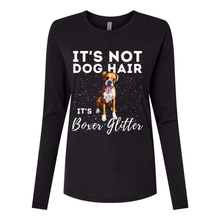 It's Not Dog Hair It's Boxer Glitter German Boxer Dog Owner Womens Cotton Relaxed Long Sleeve T-Shirt