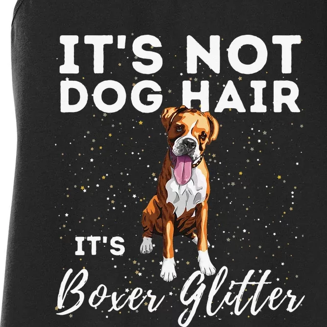 It's Not Dog Hair It's Boxer Glitter German Boxer Dog Owner Women's Racerback Tank