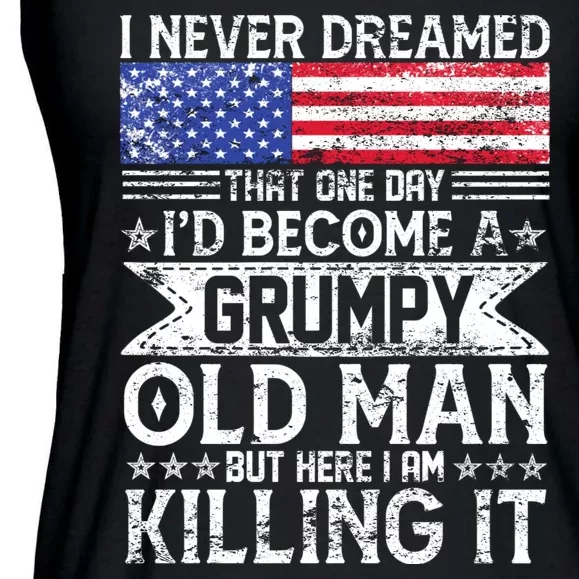 I Never Dreamed I'd Become A Grumpy Old Man Ladies Essential Flowy Tank