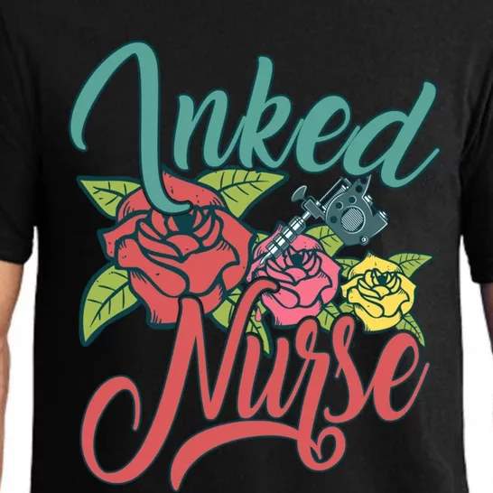 Inked Nurse Design For Tattooed Mom Tattooed Nurse Gift Pajama Set