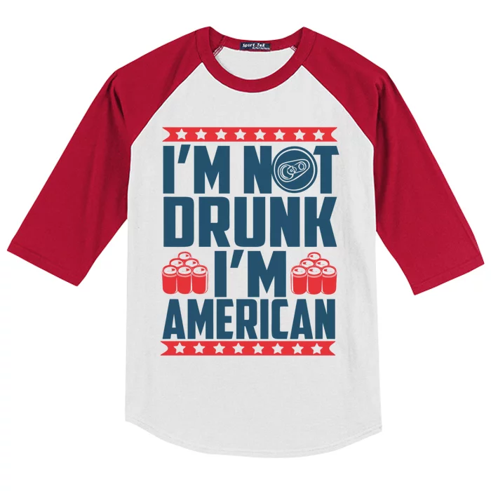 Im Not Drunk Im American Funny Gift Kids Colorblock Raglan Jersey