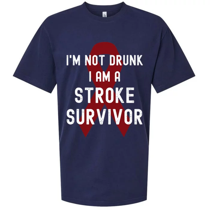 I'm Not Drunk I Am A Stroke Survivor Funny Stroke Warrior Sueded Cloud Jersey T-Shirt