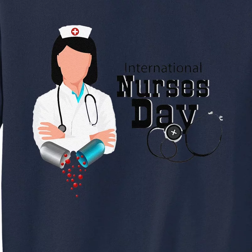 International Nurse Day Awareness Perfect Nurse Earth Angles Tall Sweatshirt