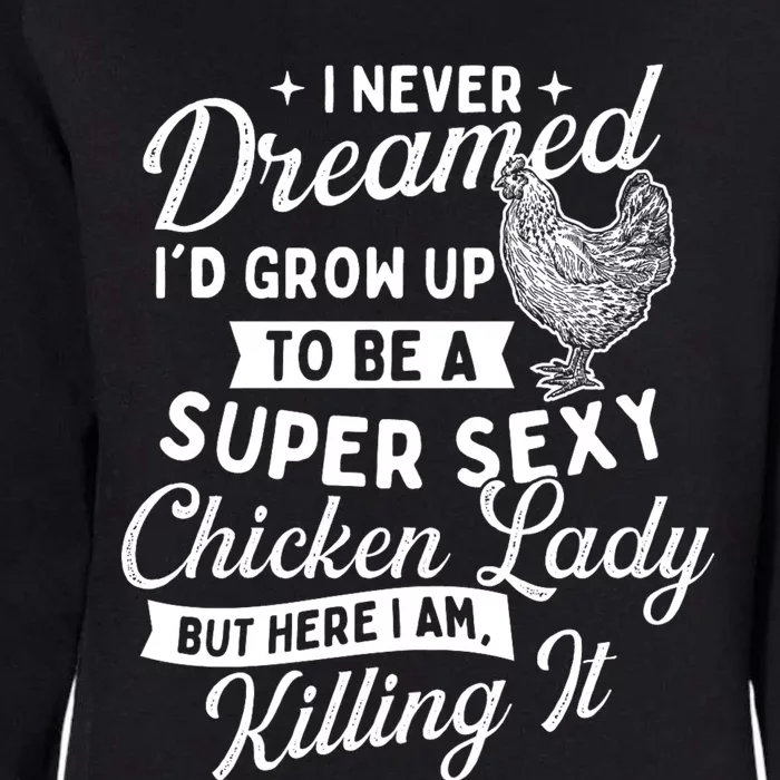 I Never Dreamed ID Grow Up Chicken Lover Farming Womens California Wash Sweatshirt