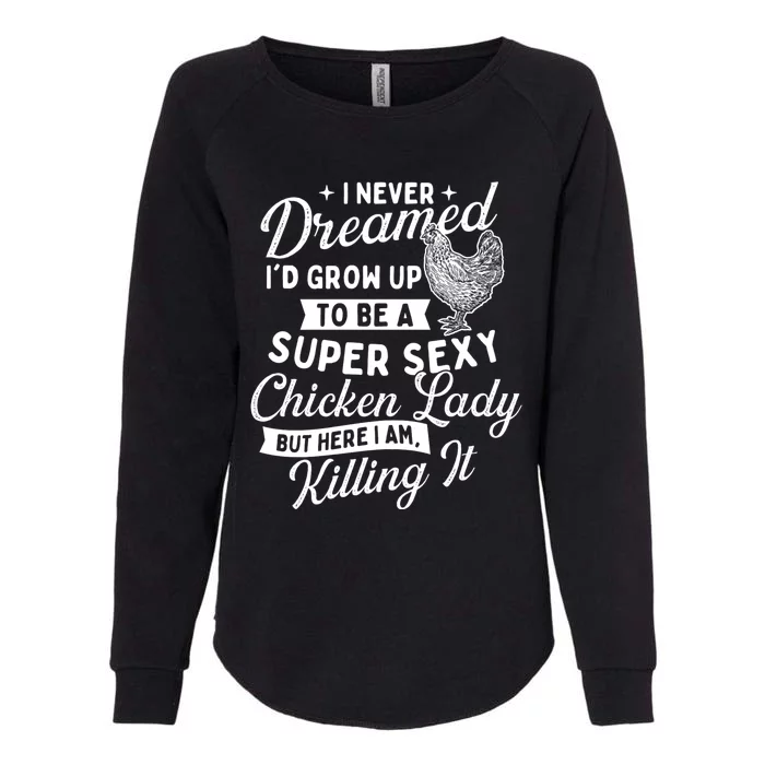 I Never Dreamed ID Grow Up Chicken Lover Farming Womens California Wash Sweatshirt