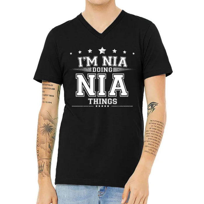 Im Nia Doing Nia Things V-Neck T-Shirt