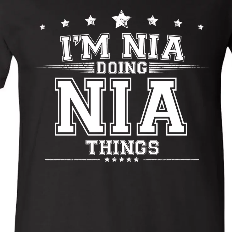 Im Nia Doing Nia Things V-Neck T-Shirt