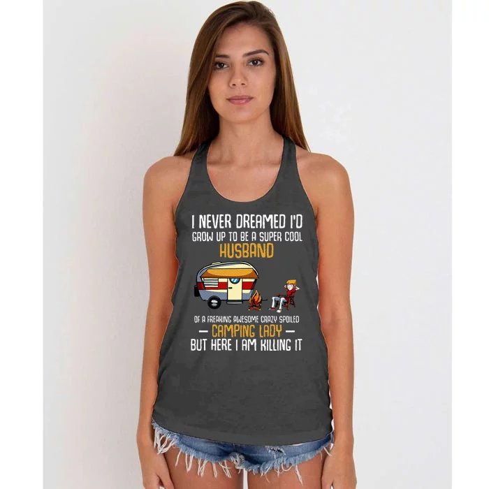 I Never Dreamed ID Grow Up To Be A Super Cool Husband Funny Women's Knotted Racerback Tank