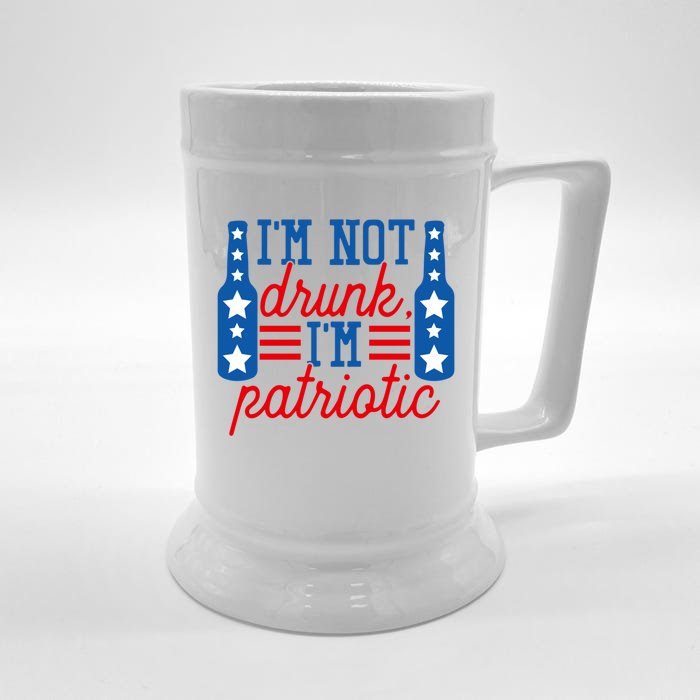 Im Not Drunk Im Patriotic Funny Ing American Flag Gift Front & Back Beer Stein