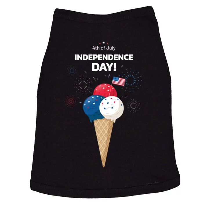 Independence Day Ice Cream Red White And Blue Doggie Tank