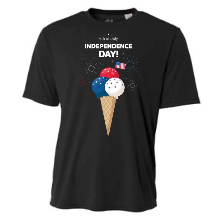 Independence Day Ice Cream Red White And Blue Cooling Performance Crew T-Shirt