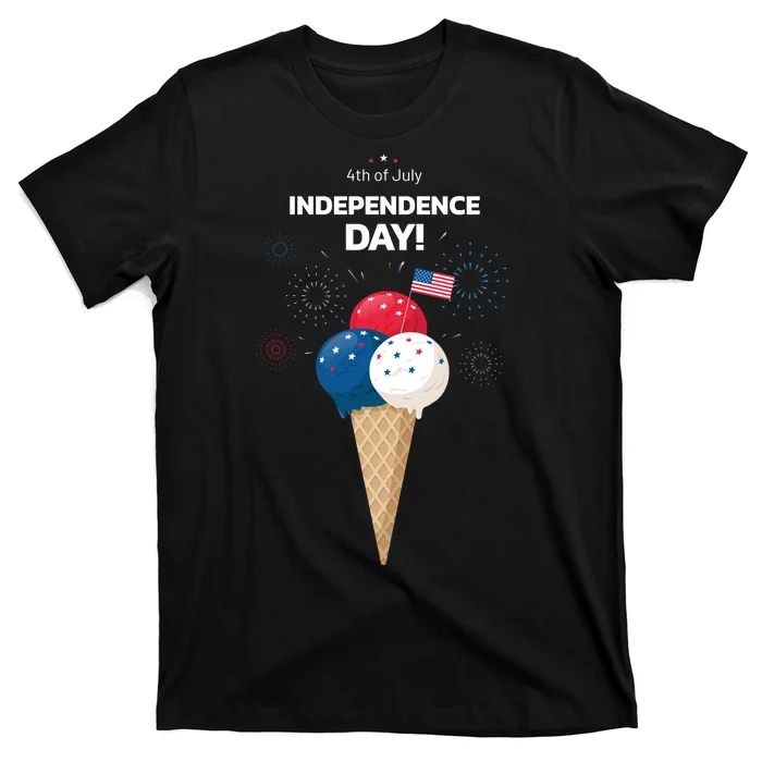 Independence Day Ice Cream Red White And Blue T-Shirt