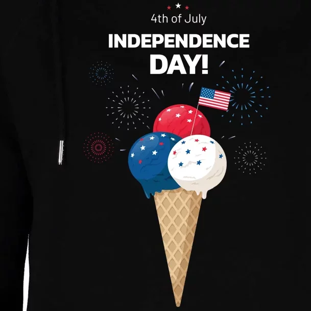 Independence Day Ice Cream Red White And Blue Womens Funnel Neck Pullover Hood