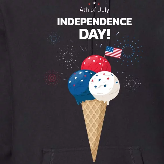 Independence Day Ice Cream Red White And Blue Premium Hoodie