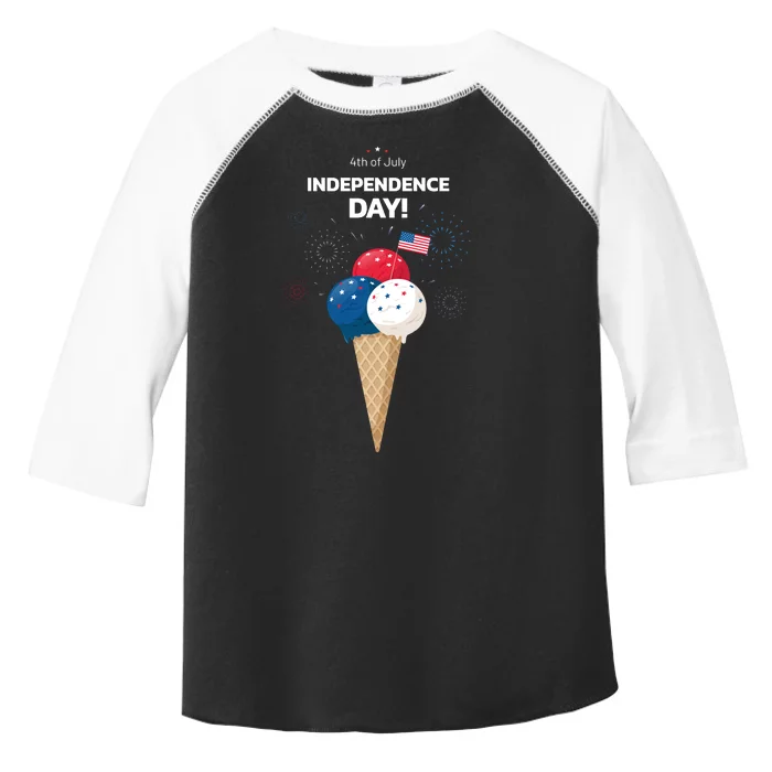 Independence Day Ice Cream Red White And Blue Toddler Fine Jersey T-Shirt