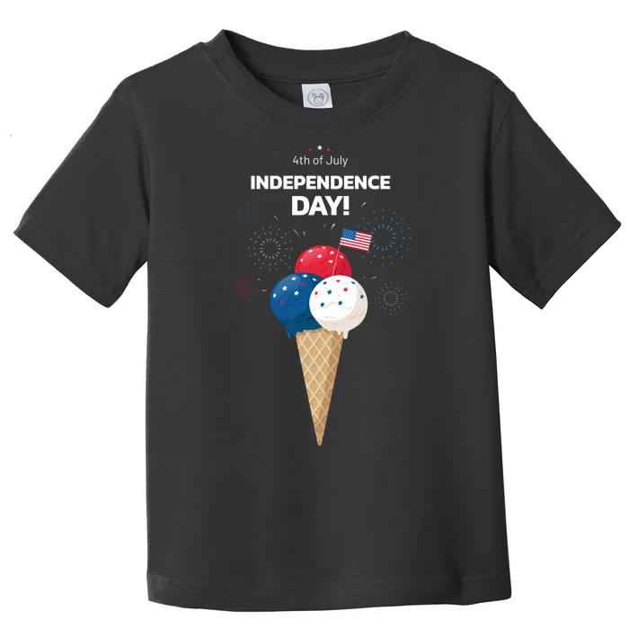 Independence Day Ice Cream Red White And Blue Toddler T-Shirt