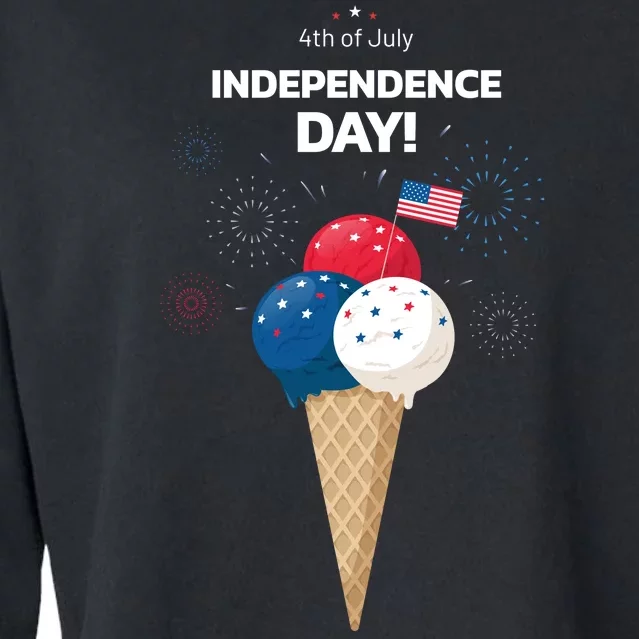 Independence Day Ice Cream Red White And Blue Cropped Pullover Crew