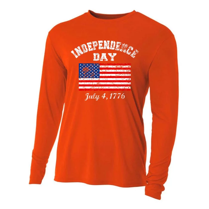 Independence Day July 4 1776 Vintage Cooling Performance Long Sleeve Crew