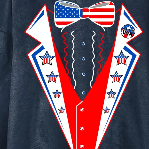 Independence Day USA Tuxedo Tux Hooded Wearable Blanket