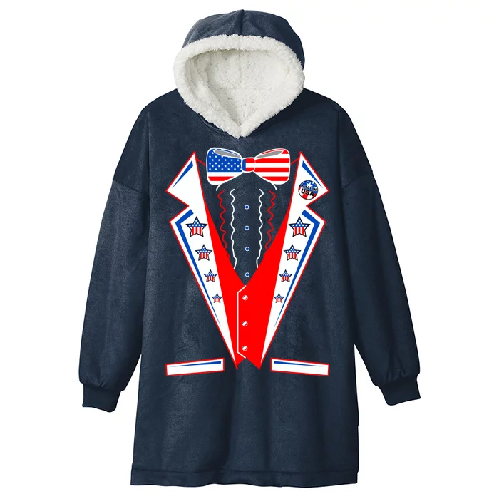 Independence Day USA Tuxedo Tux Hooded Wearable Blanket