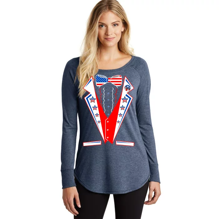 Independence Day USA Tuxedo Tux Women's Perfect Tri Tunic Long Sleeve Shirt