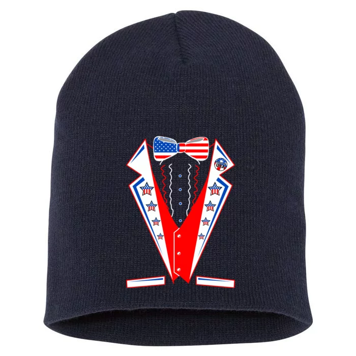 Independence Day USA Tuxedo Tux Short Acrylic Beanie