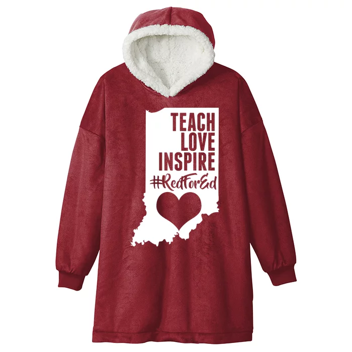 Indiana #Red For Ed Hooded Wearable Blanket