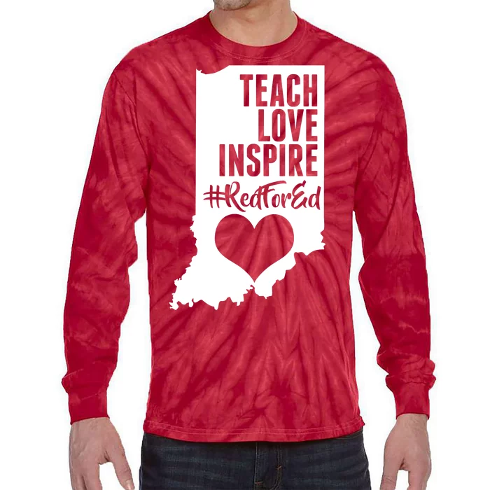 Indiana #Red For Ed Tie-Dye Long Sleeve Shirt