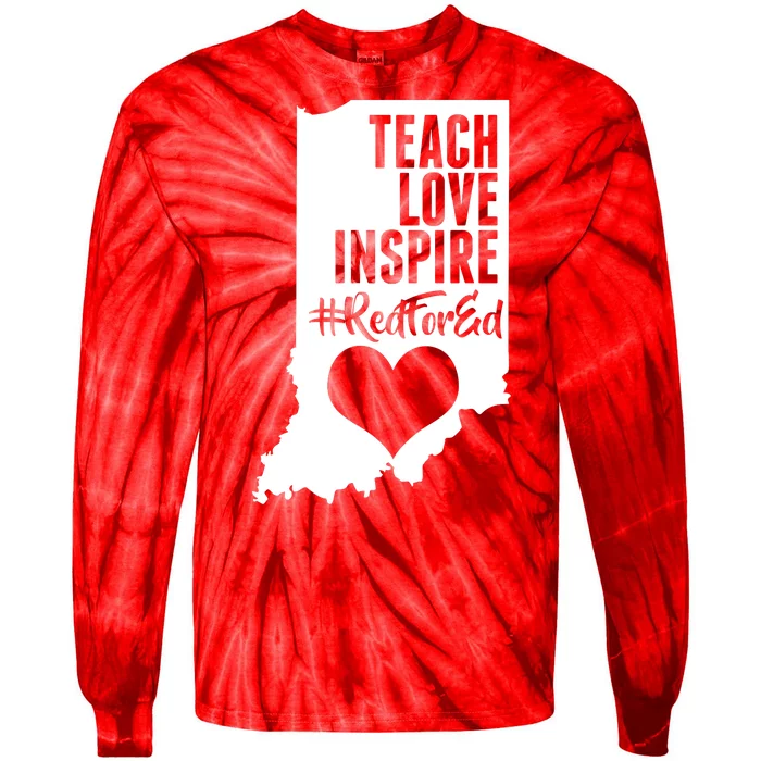 Indiana #Red For Ed Tie-Dye Long Sleeve Shirt