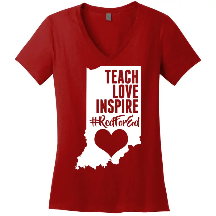 Indiana #Red For Ed Women's V-Neck T-Shirt