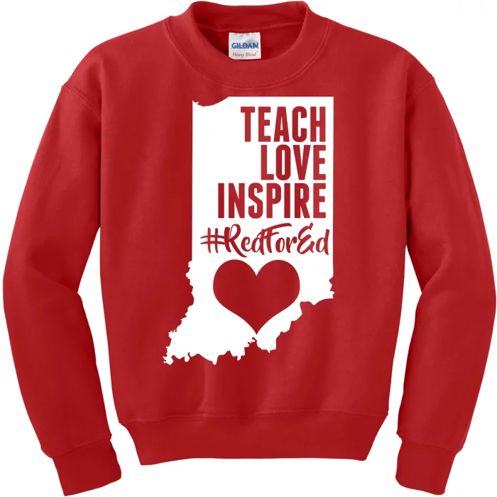 Indiana #Red For Ed Kids Sweatshirt