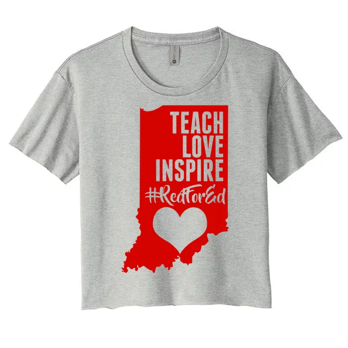 Indiana #Red For Ed Women's Crop Top Tee