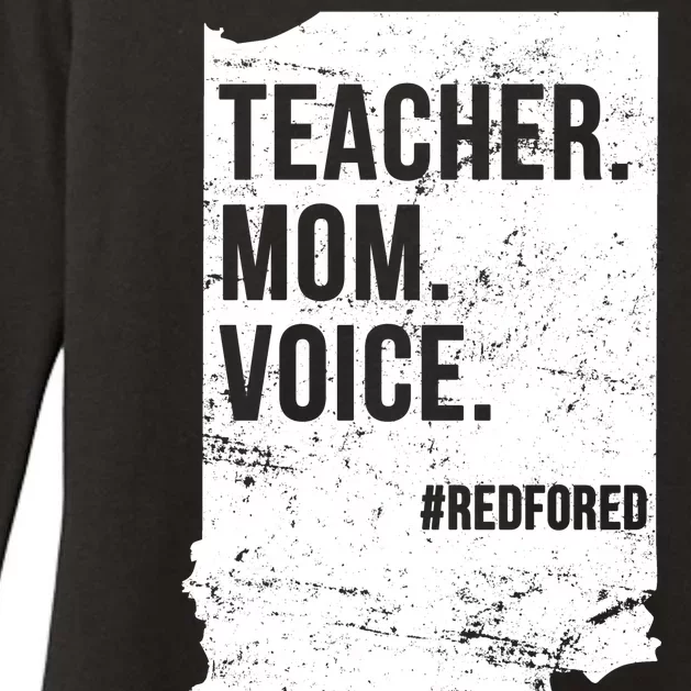 Indiana Teachers Red For Ed Mom Voice Womens CVC Long Sleeve Shirt