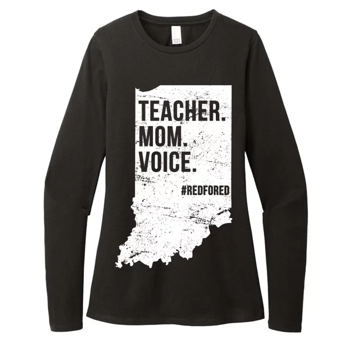 Indiana Teachers Red For Ed Mom Voice Womens CVC Long Sleeve Shirt