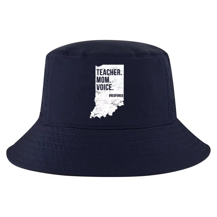 Indiana Teachers Red For Ed Mom Voice Cool Comfort Performance Bucket Hat