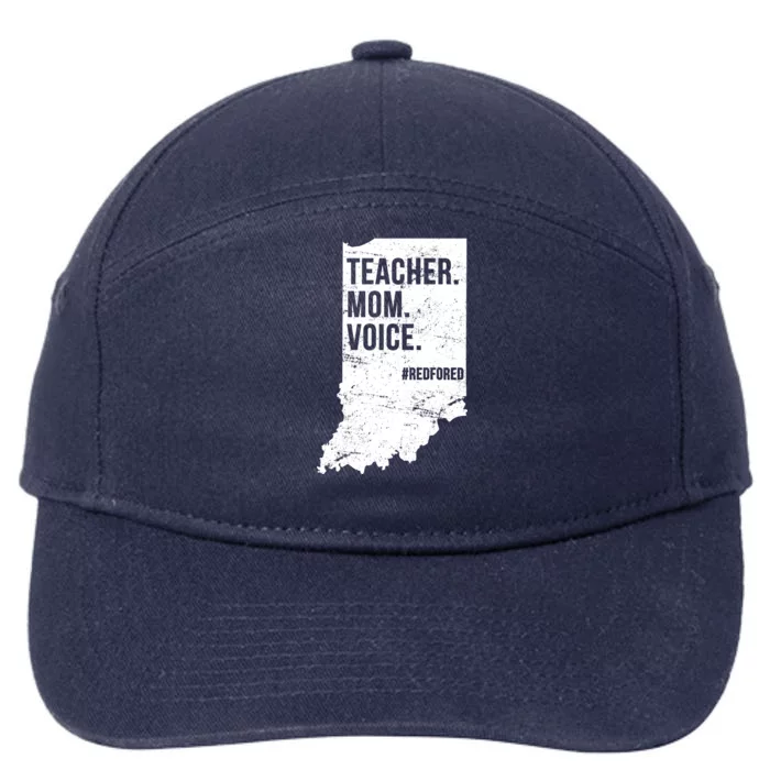 Indiana Teachers Red For Ed Mom Voice 7-Panel Snapback Hat