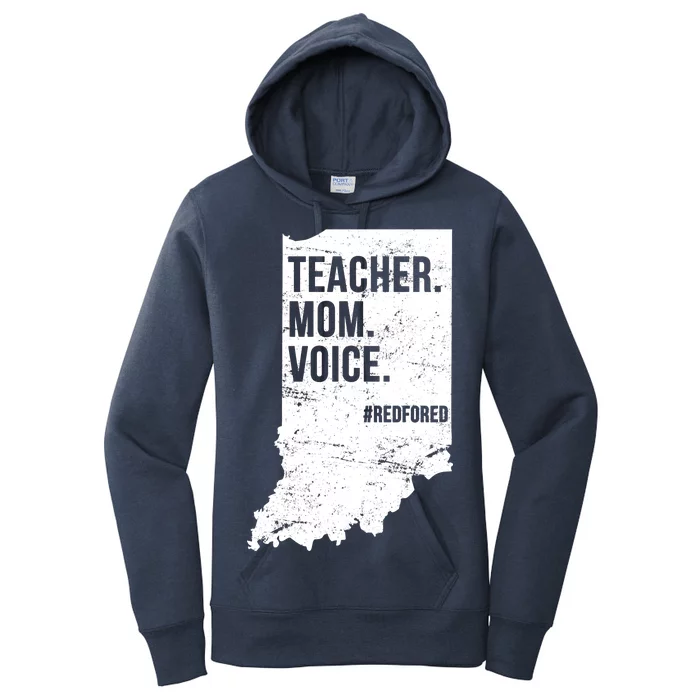 Indiana Teachers Red For Ed Mom Voice Women's Pullover Hoodie