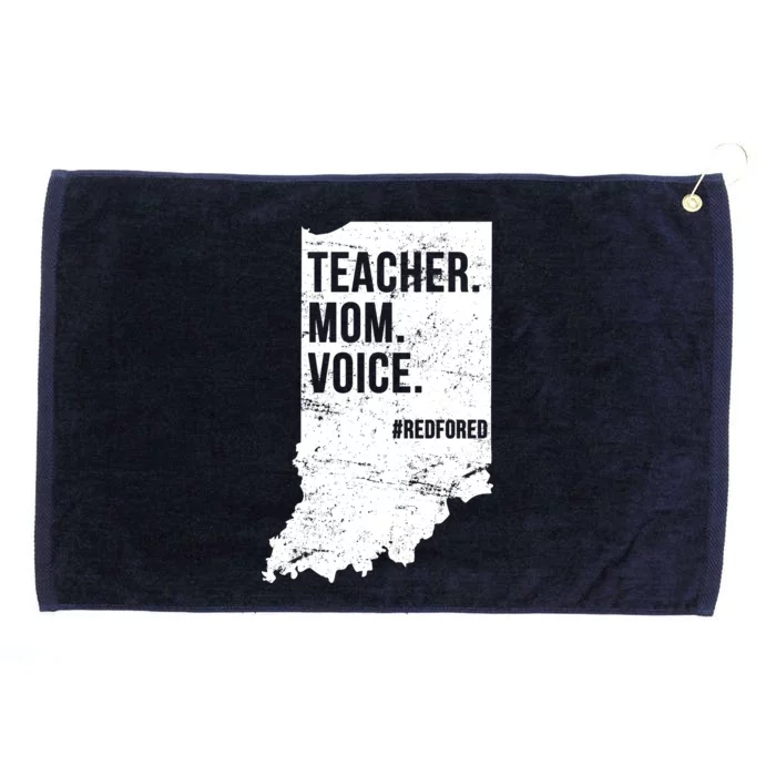 Indiana Teachers Red For Ed Mom Voice Grommeted Golf Towel