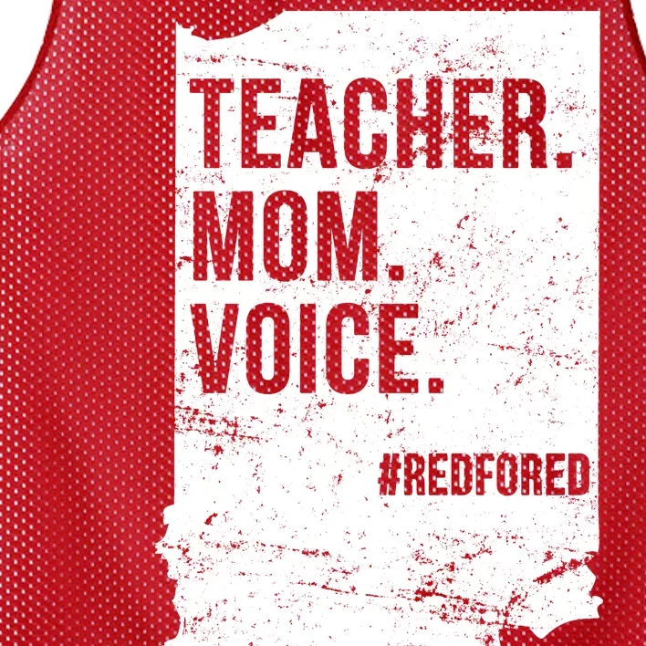 Indiana Teachers Red For Ed Mom Voice Mesh Reversible Basketball Jersey Tank